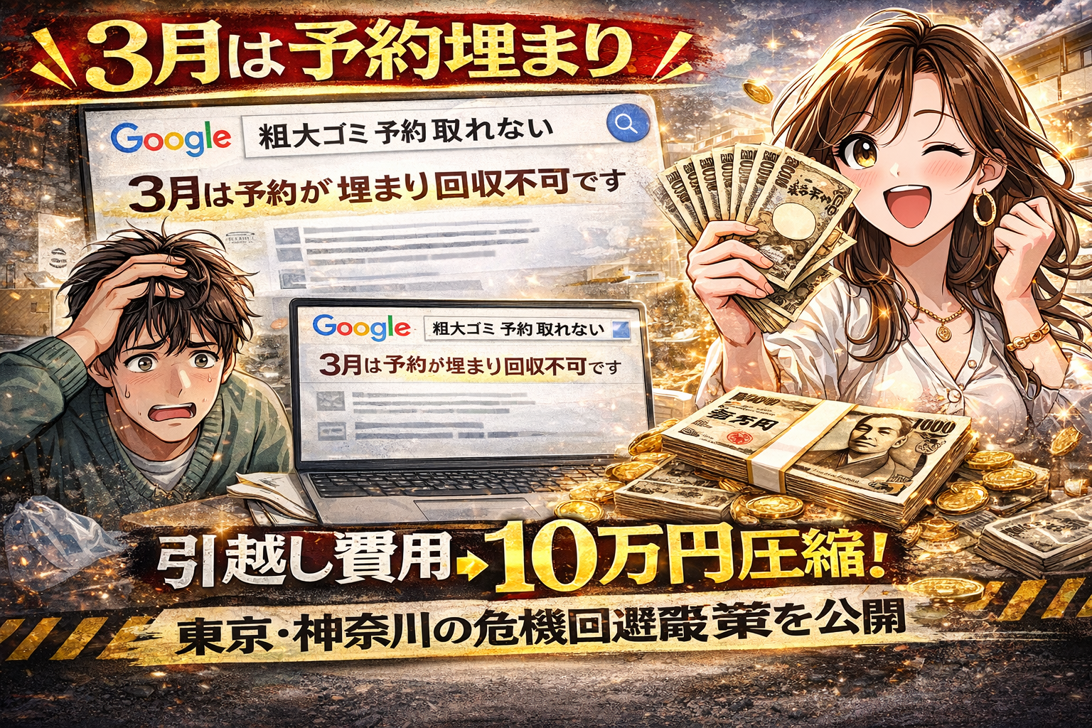 3月4日に粗大ゴミを出そうとしている人へ｜東京・神奈川で“予約が取れない問題”を解決し、引越し費用を最大10万円圧縮する方法
