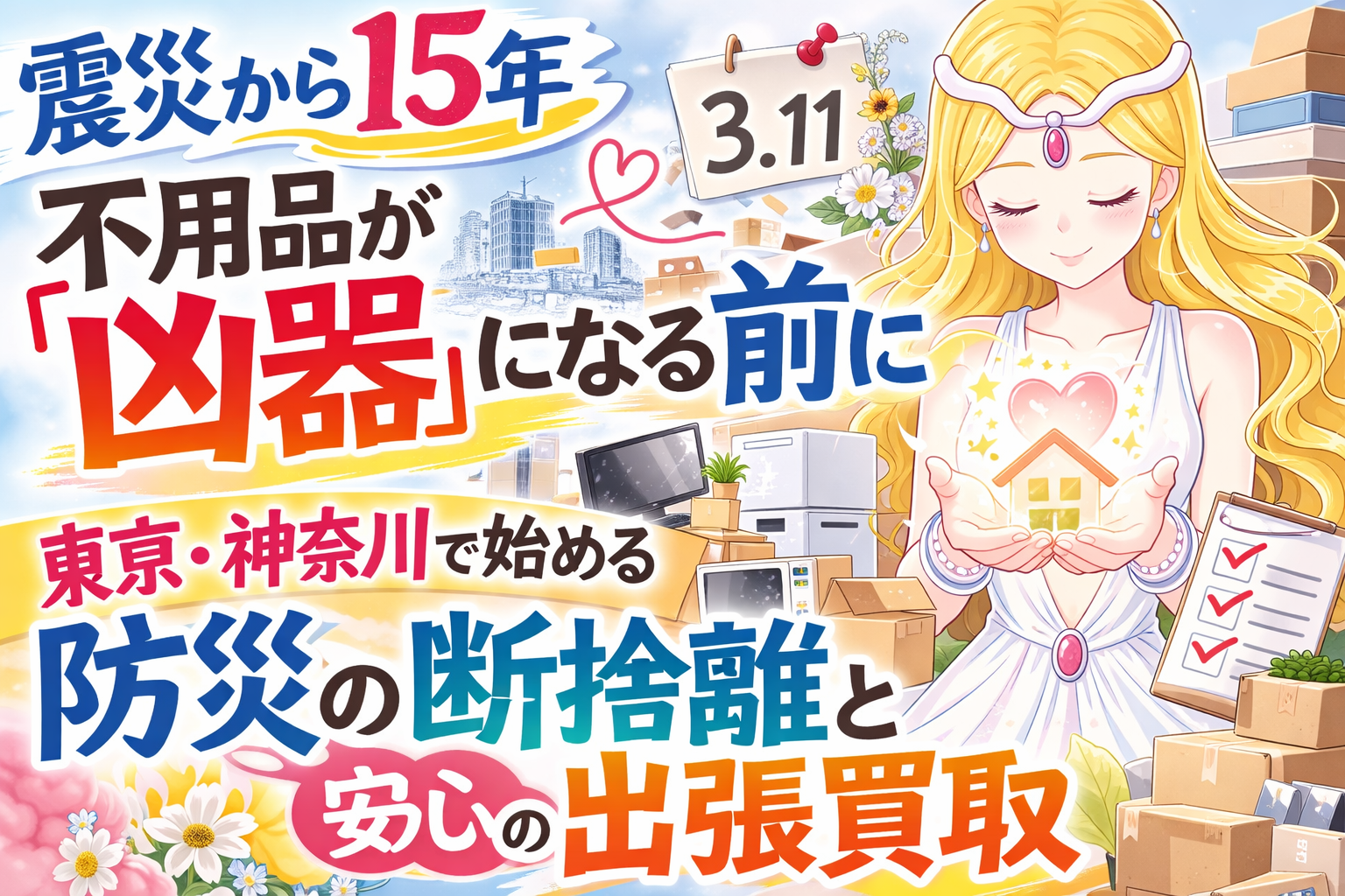 【2026年3月11日】震災から15年。不用品が「凶器」に変わる前に｜東京・神奈川で進める防災の断捨離と安心の出張買取