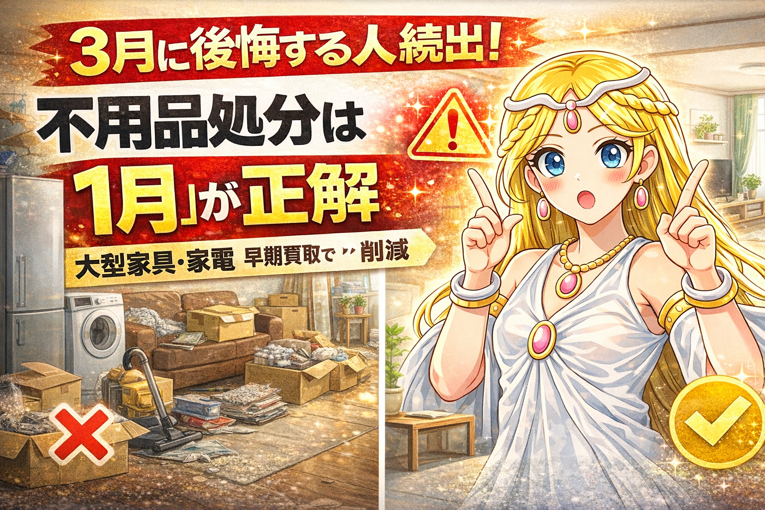 【引越し難民を回避】3月の不用品処分は1月が勝負｜大型家具・家電を早期買取予約すべき3つの理由