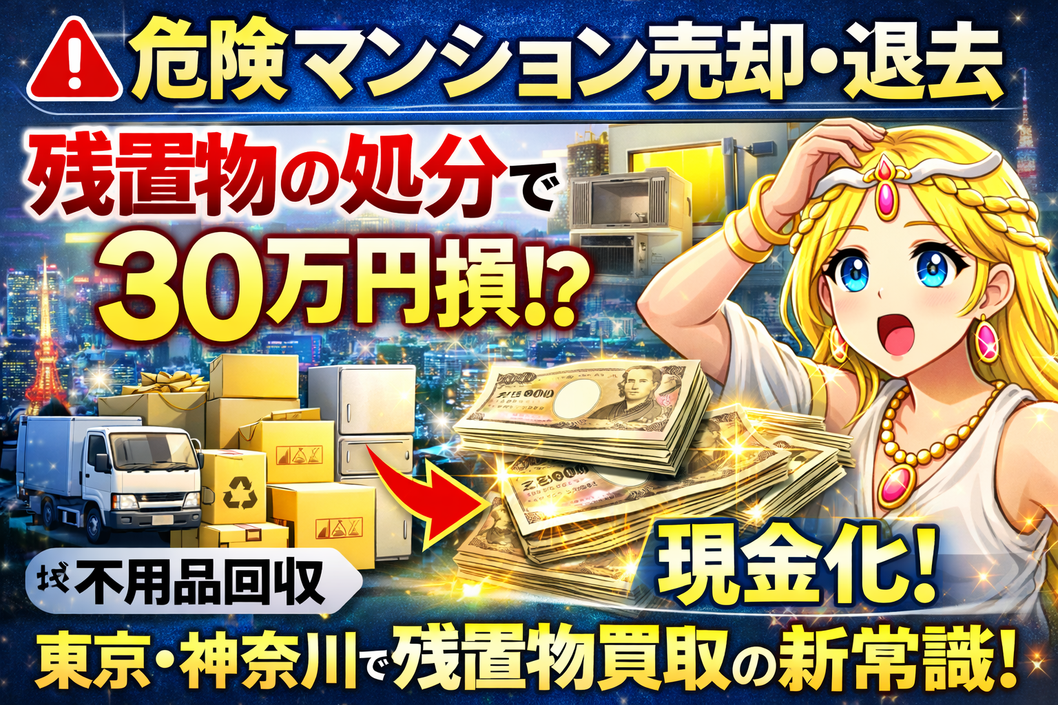 【警告】マンション売却・退去で不用品回収業者に依頼すると30万円損？東京・神奈川で残置物を“現金化”する正しい方法